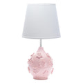 Botanical Baby Pink Floral Nursery Lamp with Shade & Bulb - Soft Glow