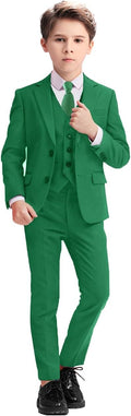 Boys Suits 5 Piece Slim Fit Suit for Kids Size 8 - Classic Green