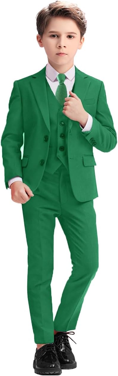 Boys Suits 5 Piece Slim Fit Suit for Kids Formal Events