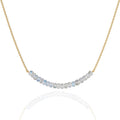 18K Gold Vermeil Beaded 3-4mm Natural Birthstone Bar Necklace