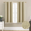 XTMYI 2 Panels Grommet Short Curtains 48 in Beige - Thermal Blackout
