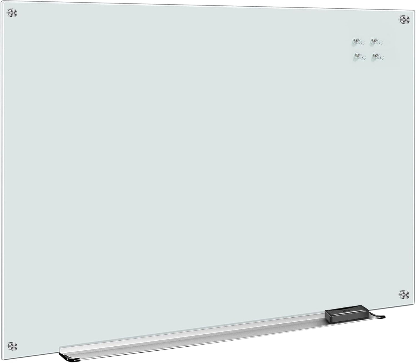 Magnetic Frameless Whiteboard - Durable Glass Dry-Erase Board