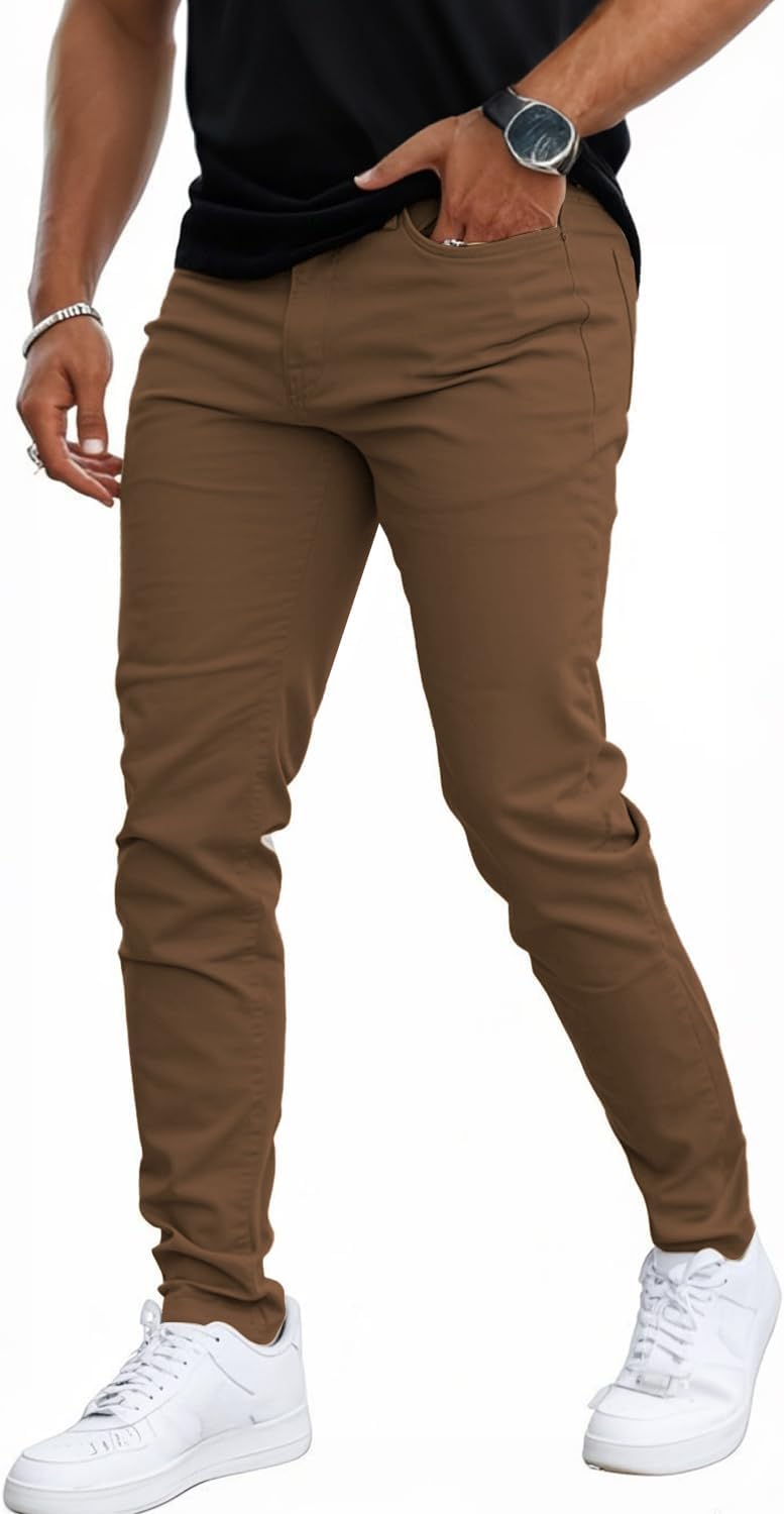 Mens Skinny Stretch Premium High Rise Colored Jeans for Comfort