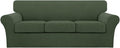 Turquoize 4 Piece Sofa Covers for 3 Cushion Couch - Bronze Green