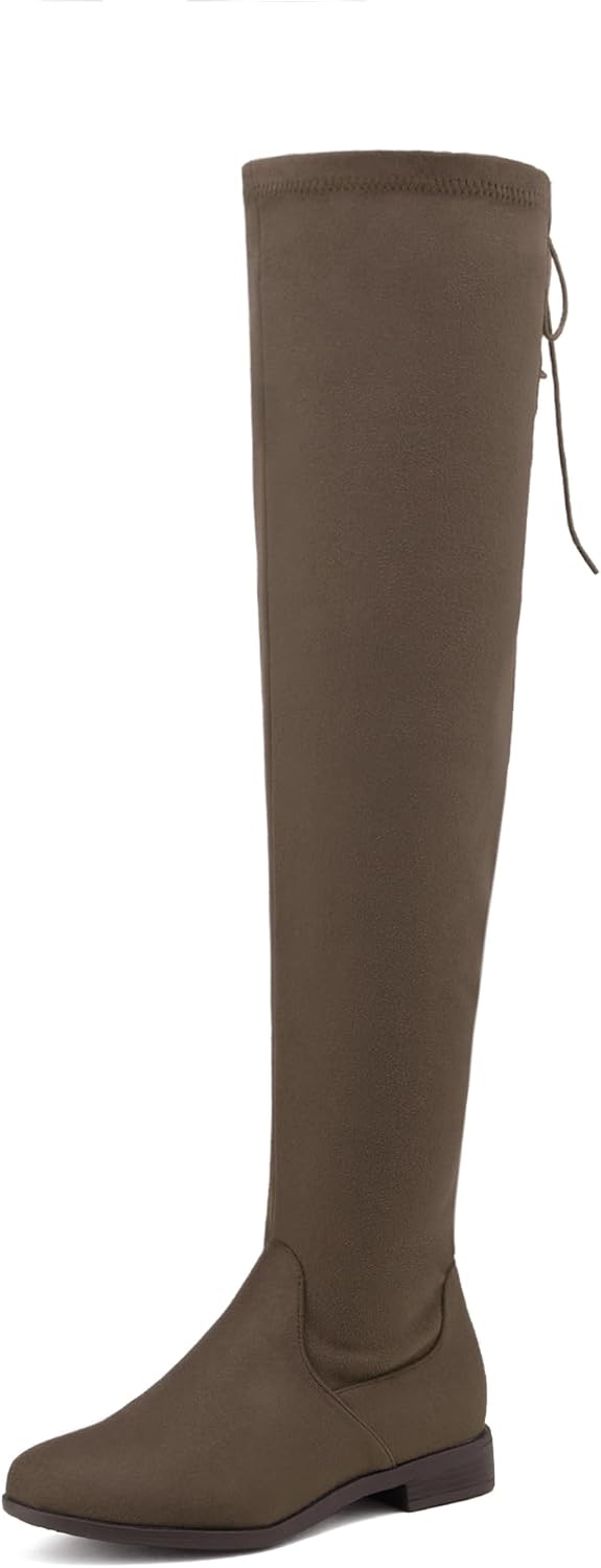 DREAM PAIRS Women's Over The Knee High Low Block Heel Boots