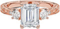 1-3 CT Moissanite Engagement Ring Emerald Cut Colorless VVS1 - Classic