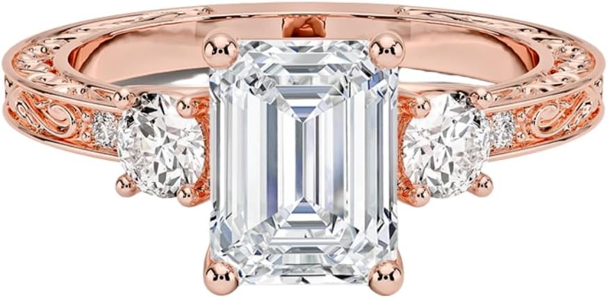 1-3 CT Moissanite Engagement Ring in Solid Gold & Silver