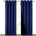 NICETOWN 100% Blackout Curtain Set - Full Shading Royal Blue 52W x 84L