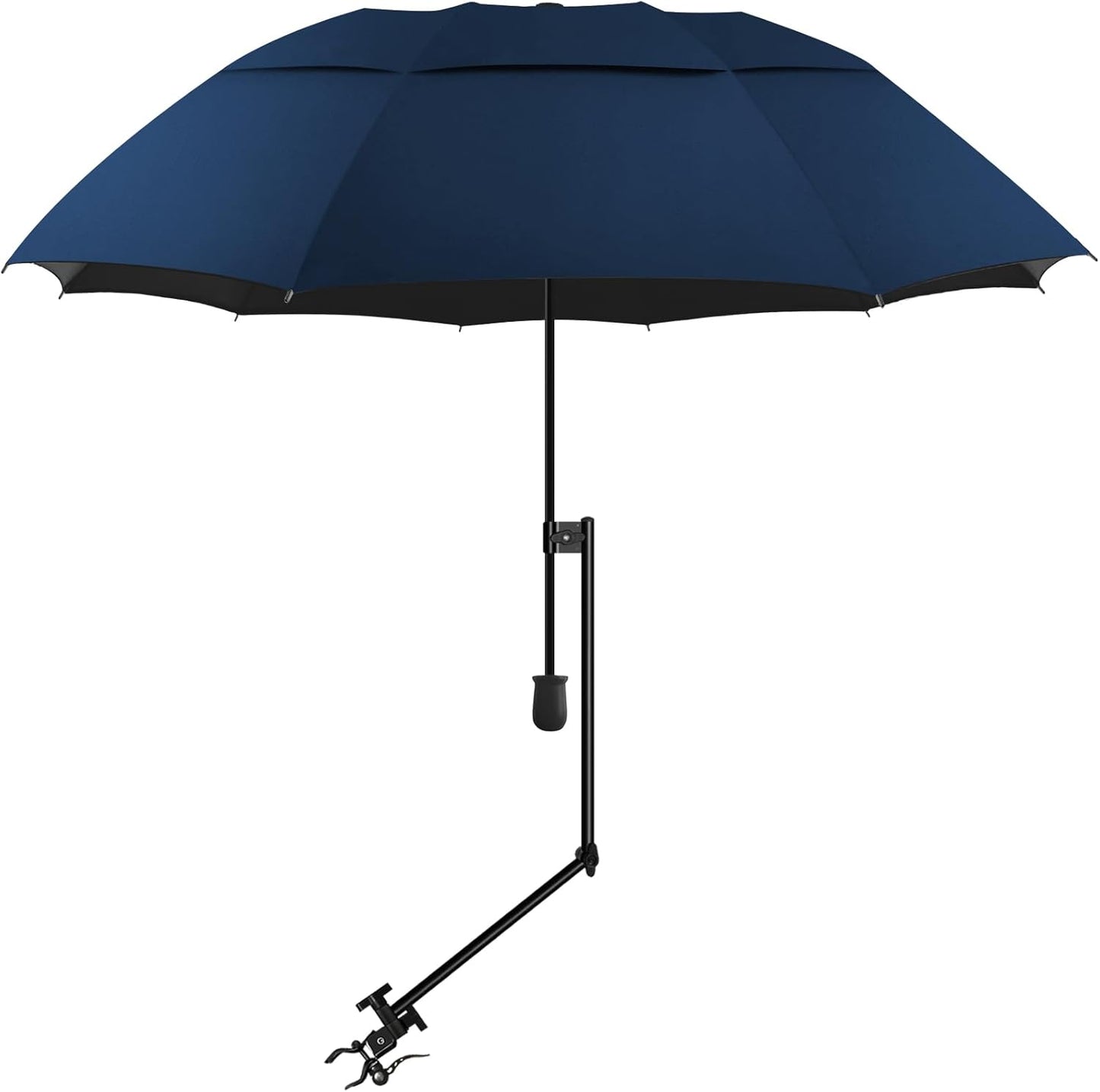 UPF 50+ Beach Umbrella with Adjustable Clamp for Ultimate Protection