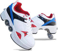 Double-Row Deform Wheel Automatic Walking Shoes - 2 in 1 Retractable