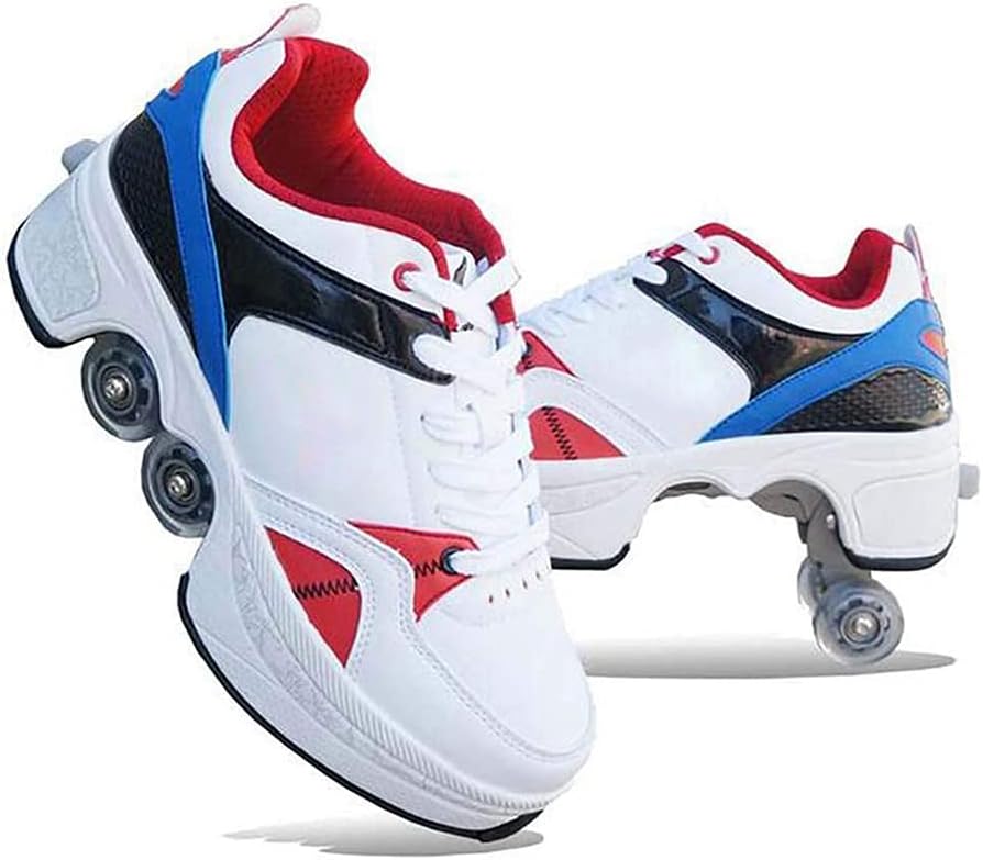 Double-Row Deform Wheel Automatic Walking Shoes for Skating Fun