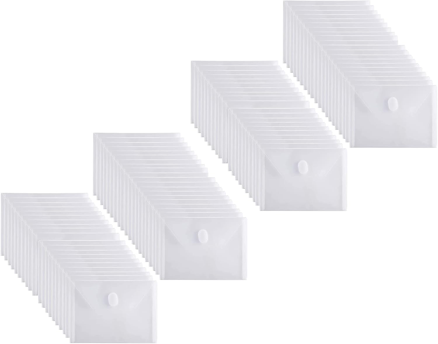 5x7 Small Plastic Envelopes for Receipt Storage - 80 Pack