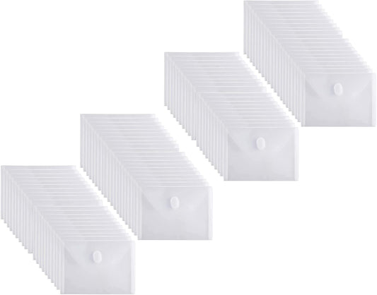 5x7 Small Plastic Envelopes for Receipt Storage - 80 Pack