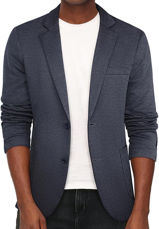 Men's Casual Knit Blazer Suit Jacket for Stylish Comfort