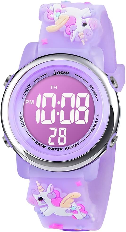 Vicloon Kids Unicorn Digital Watch - Colorful Lights & Alarm