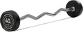Rubber Curl Fixed Barbells - Pre-Loaded EZ Curl Bar for Home Gyms