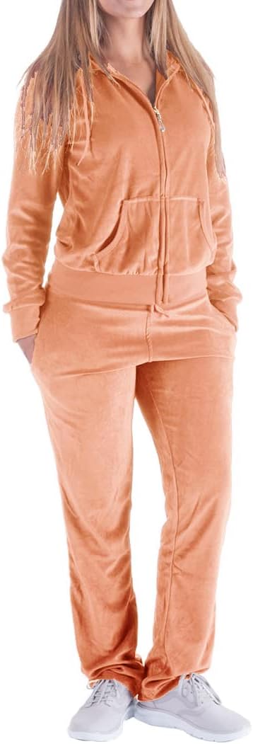 Facitisu Track Suits for Women Set Stylish Velvet Sweatsuits