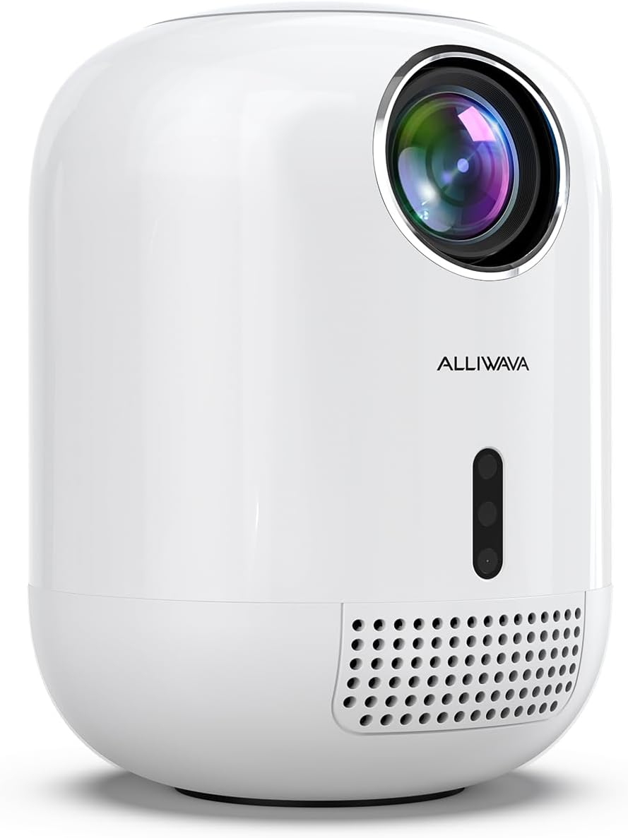 ALLIWAVA Auto Focus Portable Mini Projector - 4K Native 1080P, 5G Wifi, Bluetooth