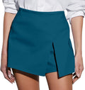 Women's Casual High Waist A-line Side Slit Asymmetrical Hem Mini