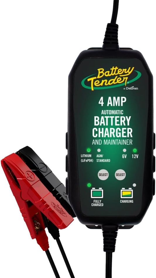 4 AMP Smart Car Battery Charger - 12V/6V - Versatile Charging