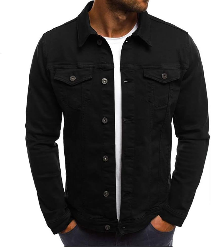 LONGBIDA Men's Casual Classic Denim Jacket for Stylish Comfort