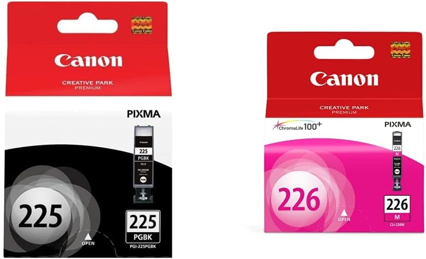 Canon Printer Ink Bundle PGI-225 Black CLI-226 Magenta for PIXMA