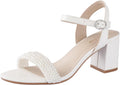 Ankis Nude Black White Clear Silver Heels 2.5in - Comfortable Block