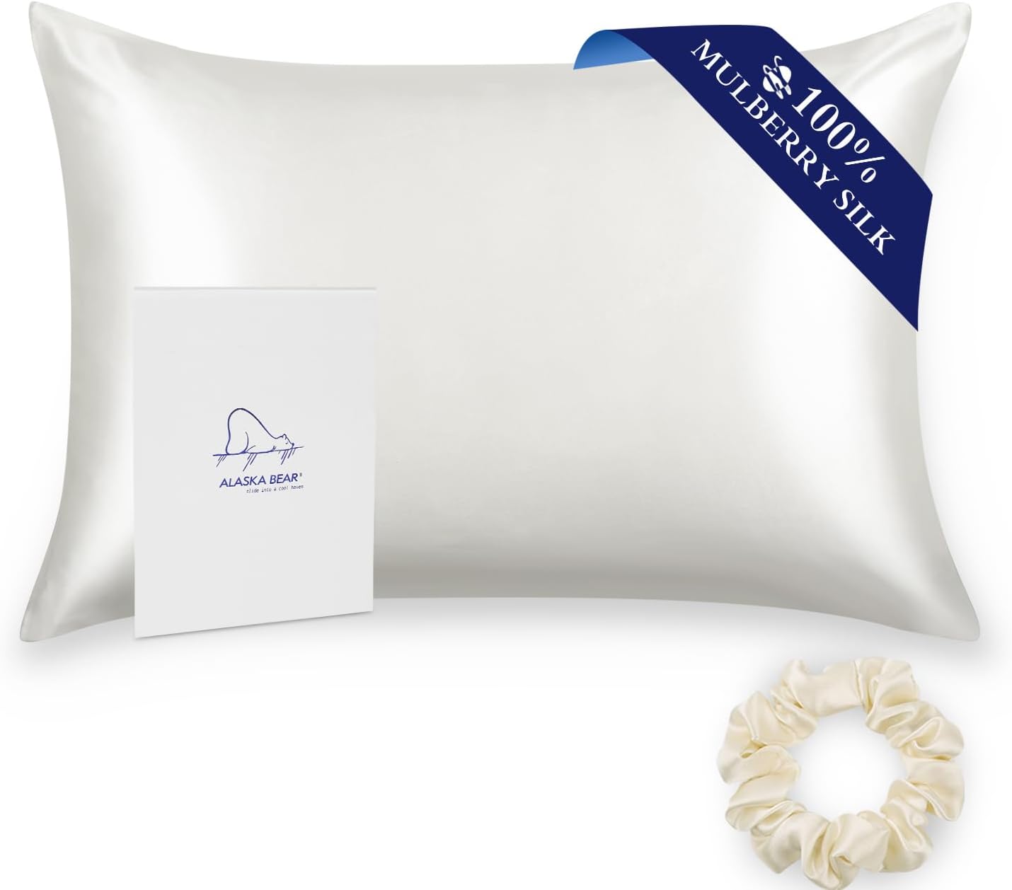 ALASKA BEAR Silk Pillowcase for Hair and Skin, King Size Bliss