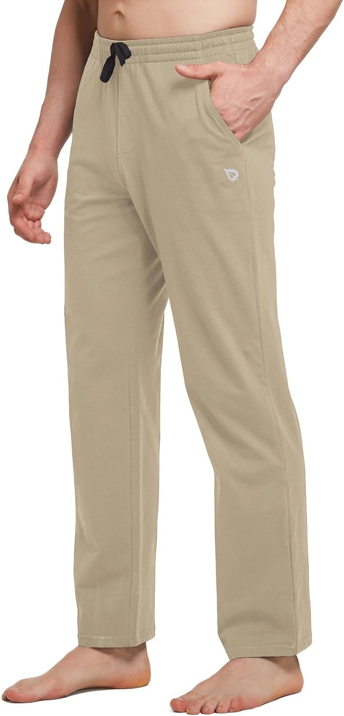 Baleaf Men's Cotton Sweatpants for Yoga, Gym, and Lounge Wear