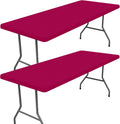 Spandex 6 Foot Rectangle Table Cloth 2 Pack - Stretch Fitted