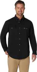 Burgundy Twill Work Shirt for Men - Wrangler Riggs