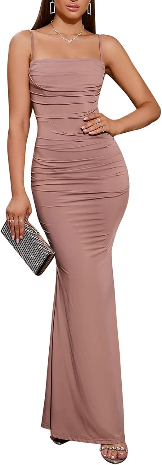 Elegant Women's Sleeveless Bodycon Corset Maxi Dress for Events