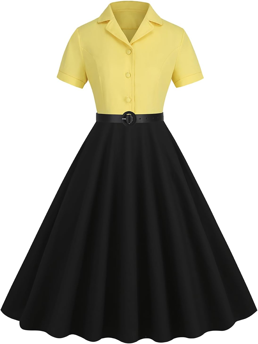 Women Vintage 1950s Retro Cocktail Party Swing Dress Polka Dot