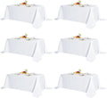 90x156 in Rect White Tablecloth 6 Pack - Reusable Polyester Covers