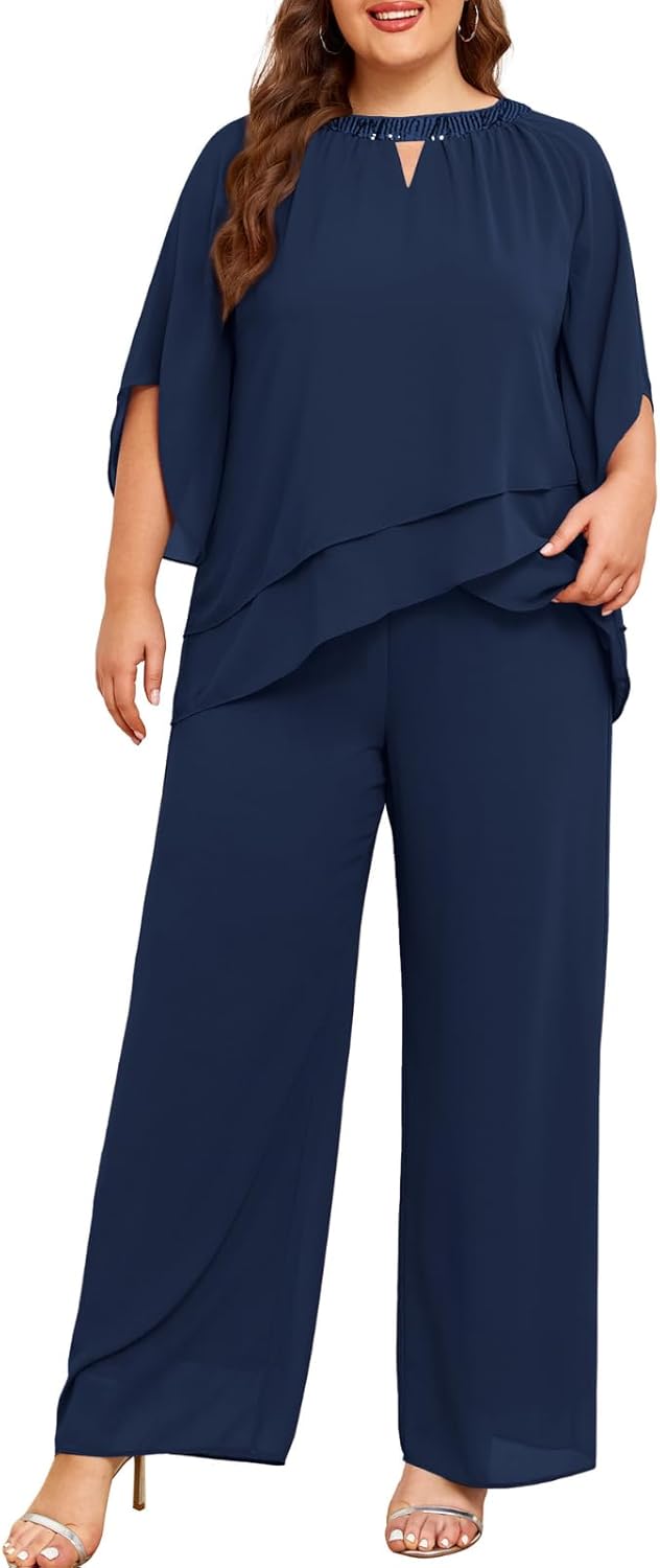 Plus Size Mother of Bride Pant Suits for Formal Occasions