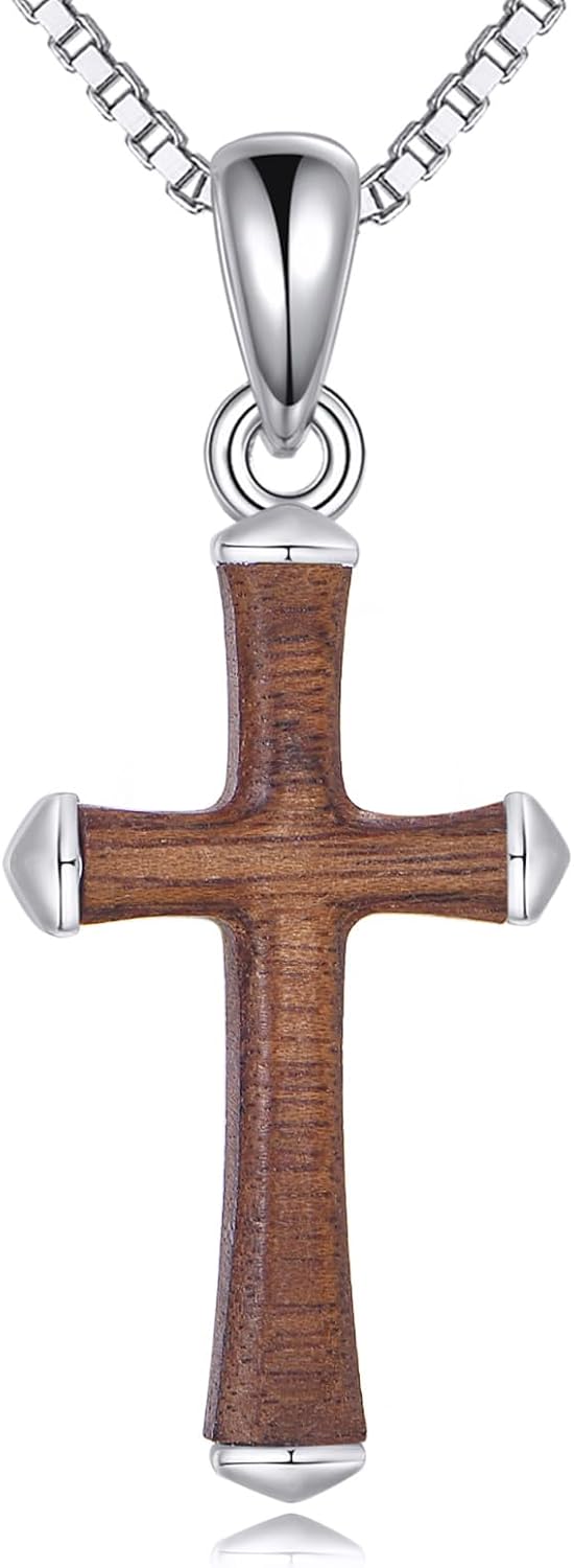 Cross Necklace Women Sterling Silver Faith Hope Love Pendant