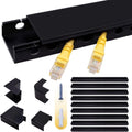 Cable Raceway Kit 139 in Open Slot Cord Hider - Under Desk Organizer