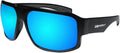 BOMBER Mens Safety Sunglasses with Ice Blue Mirror Lens