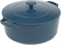 7-Quart Enameled Cast Iron Round Covered Casserole - Provencial Blue