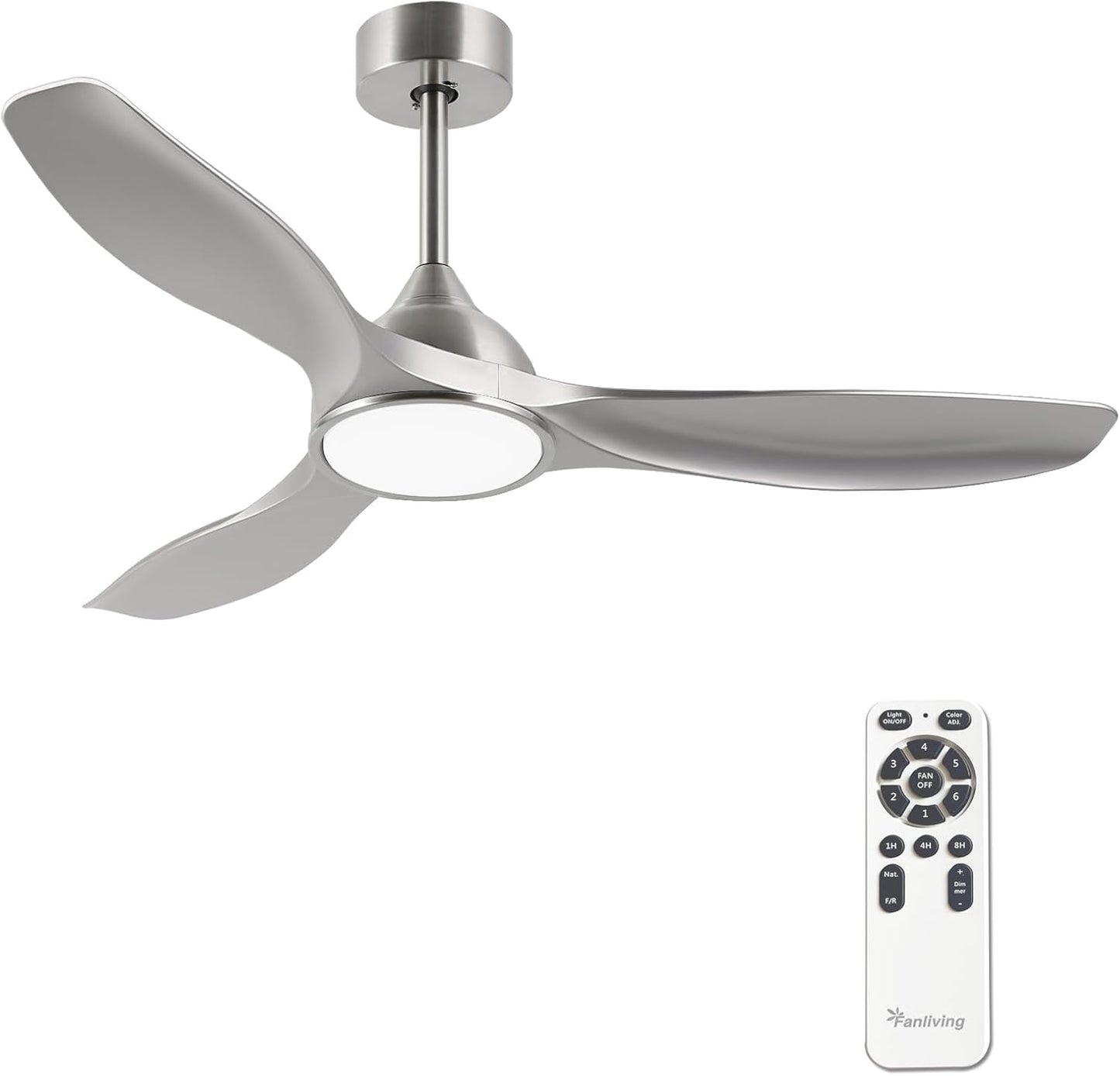52 Inch Quiet DC Motor Ceiling Fan with Remote Control Features