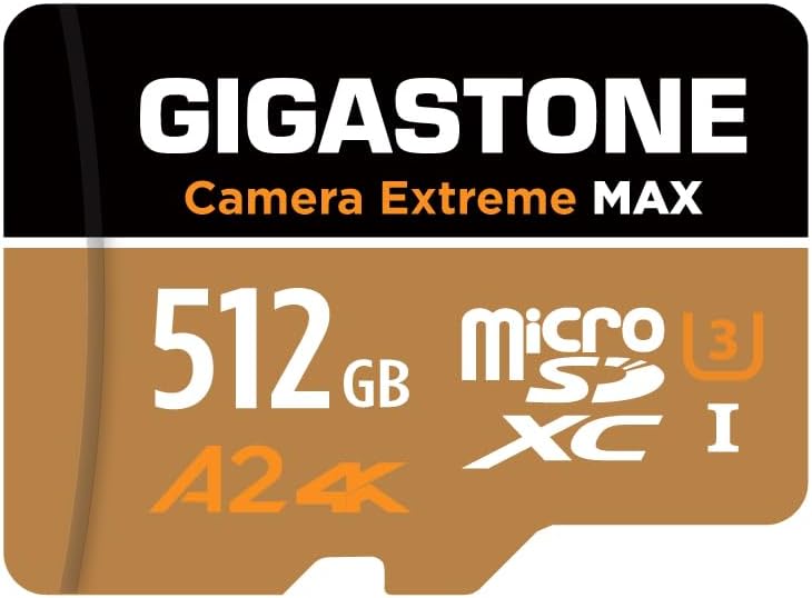 GIGASTONE 512GB Micro SD Card for 4K Video and Gaming Needs
