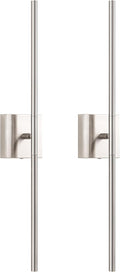 Cordless Wall Sconces Set of 2 - Rechargeable 23.6in Nickel Wall Lamps