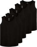Real Essentials 5 Pack Dry-Fit Muscle Tank Tops - Versatile Gym