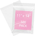 iMailer 11 in x 14 in Reclosable Zip Poly Bags 500 Pack - Clear