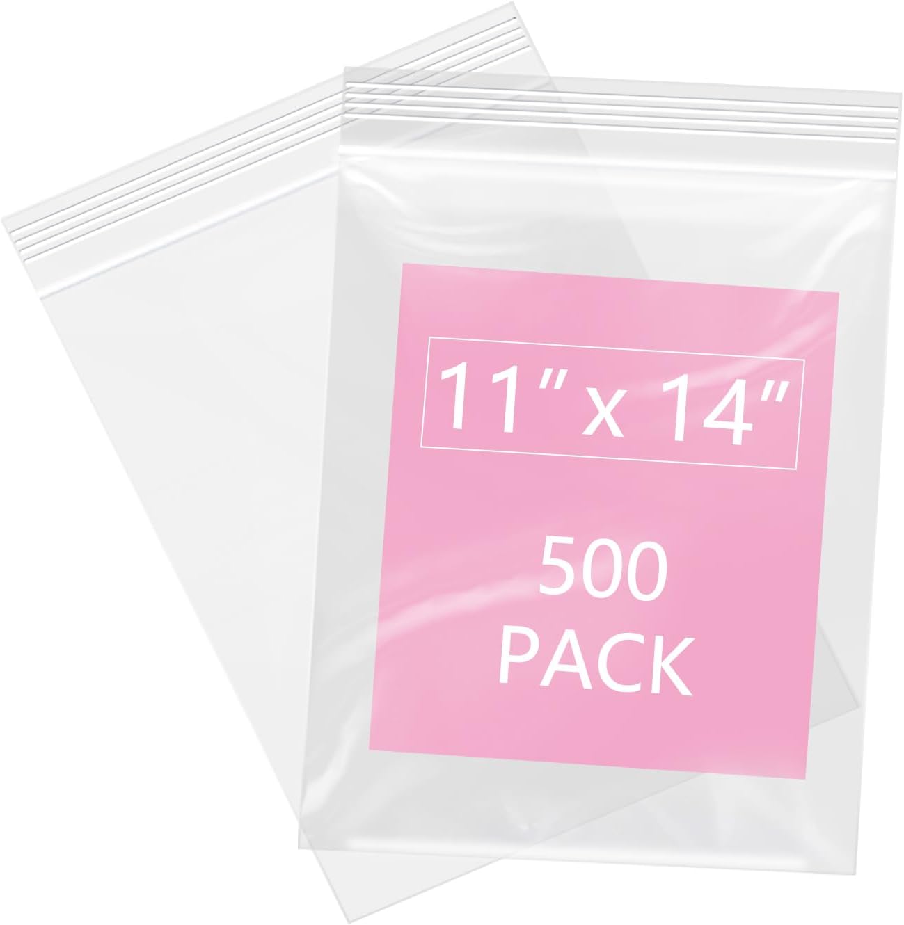 Reclosable Plastic Zip Poly Bags - 500 Pcs for Storage Needs