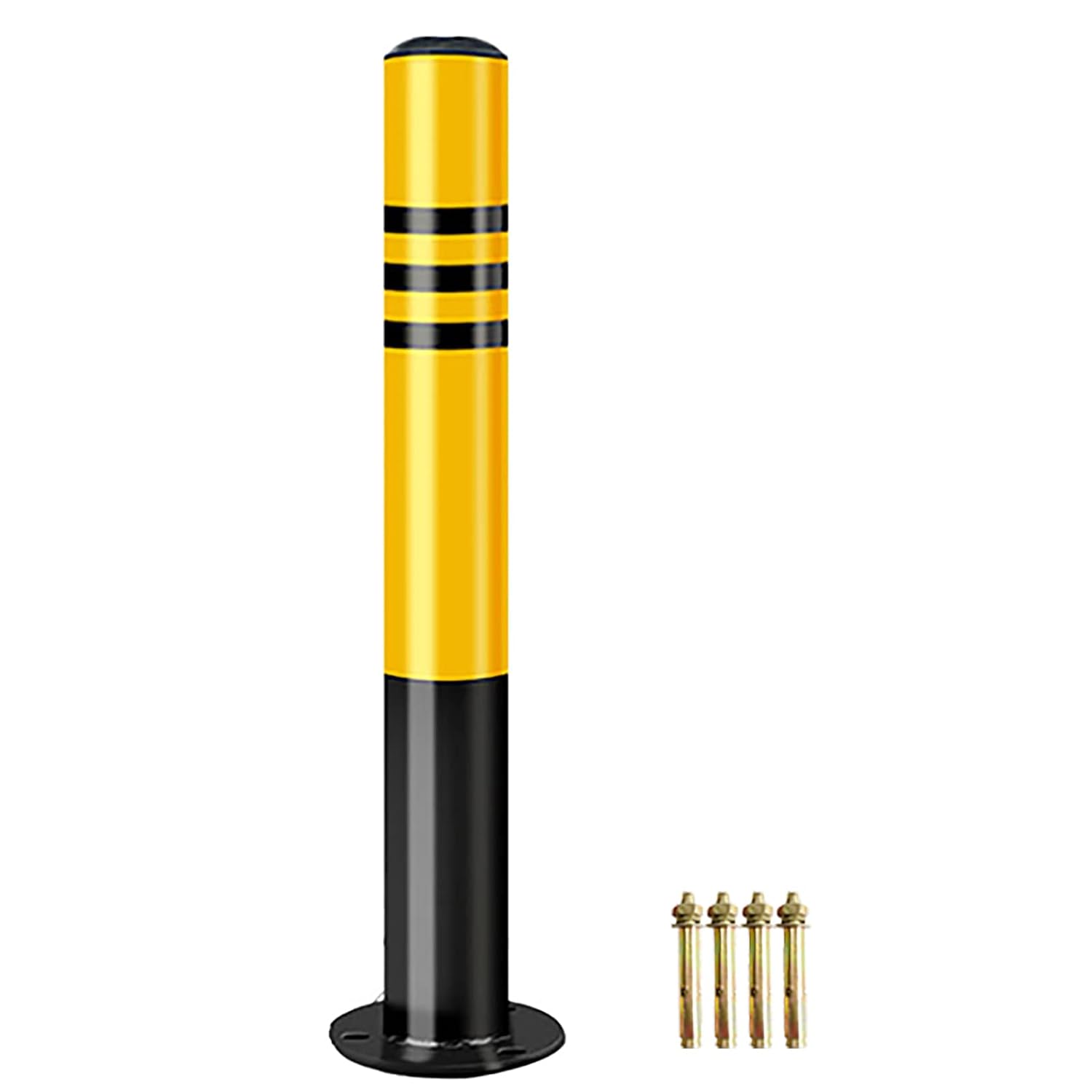 Safety Bollard with Anchor Bolts - 30in Parking Barrier Post
