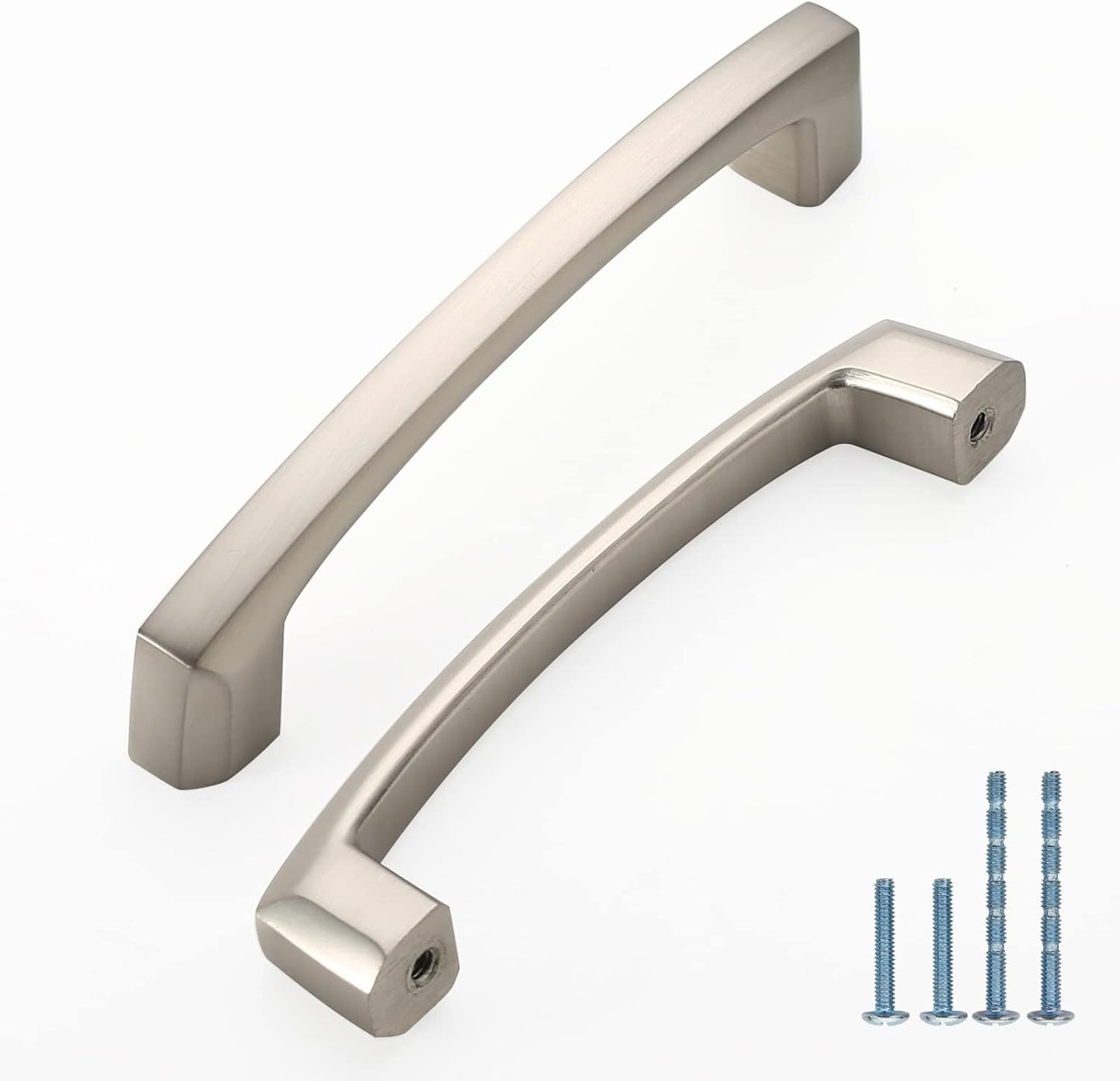 10 Pack 4 Inch Kitchen Cabinet Handles in Brushed Satin Nickel