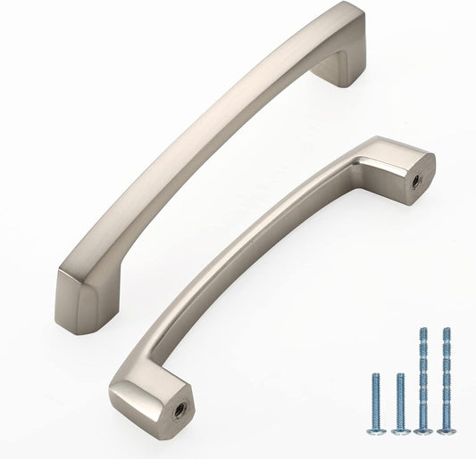 10 Pack 4 Inch Kitchen Cabinet Handles in Brushed Satin Nickel