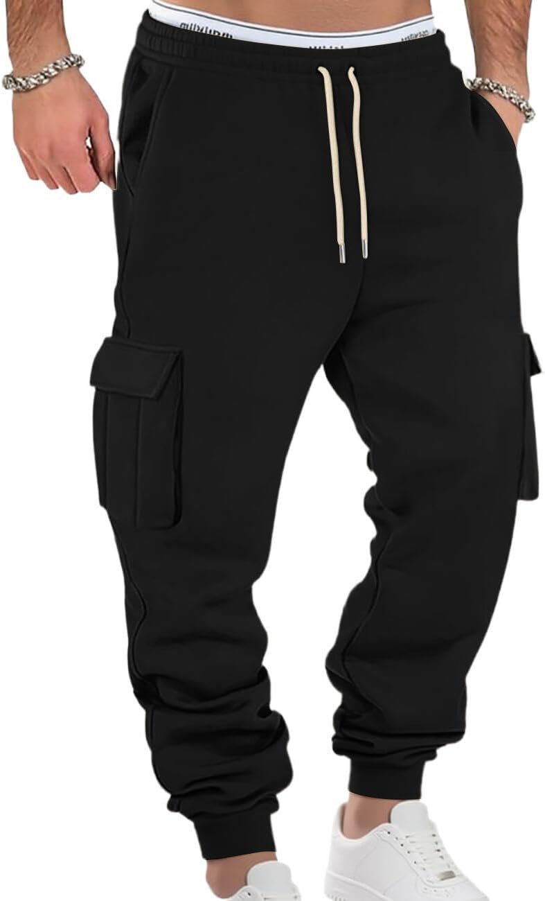 Men's Casual Cargo Pants for Workout and Lounge Comfort