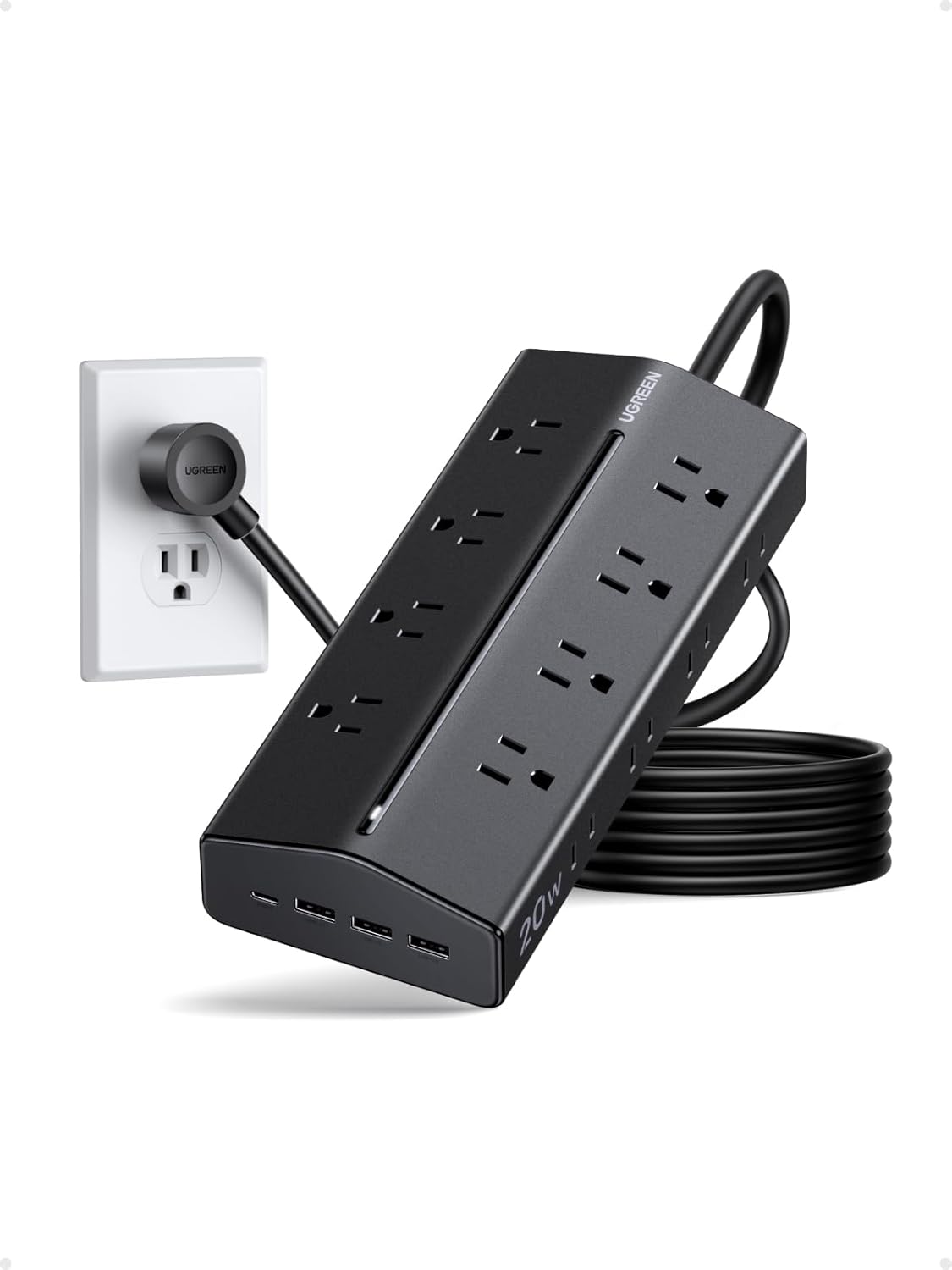 UGREEN Power Strip 20 in 1 with Fast Charging and Safety Features